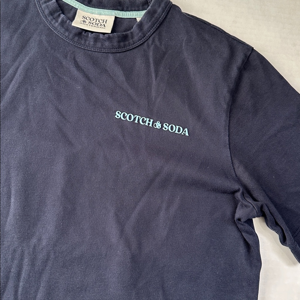 Scotch‎ & Soda Men’s Small Navy Short Sleeve Cotton Tee Shirt Pullover Preppy